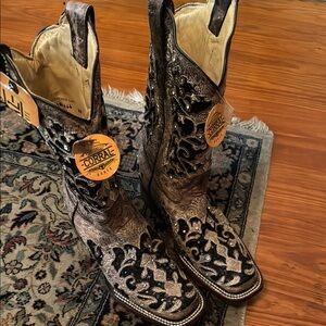 Corral Black and Silver Western Boots